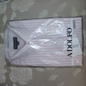 Shirt, Mens, Size 16 1/2, Striped, Adolfo